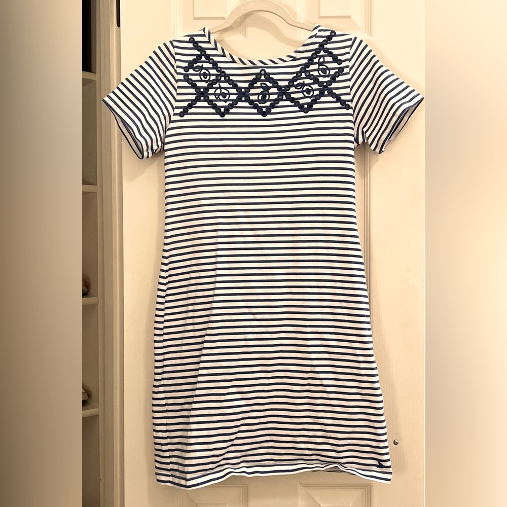 Joules Blue and White Stripe Dress